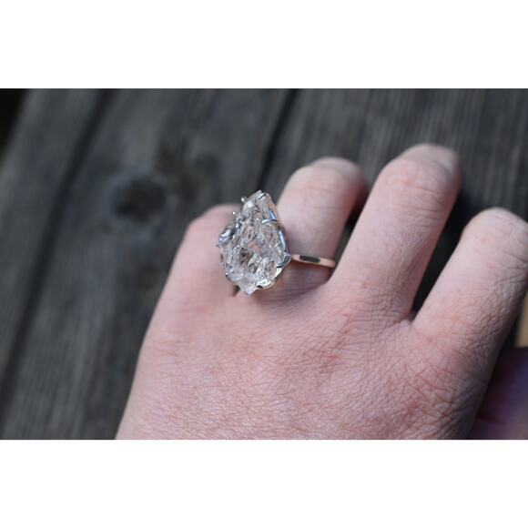 alternative raw diamond engagement rings, raw crystal size 4 5 6 7 8 8 9 10 11 - Picture 6 of 7